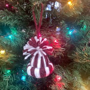 Wine Striped Stocking cap Ornament